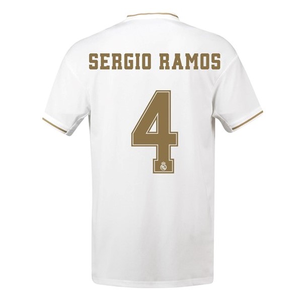 Camiseta Real Madrid NO.4 Sergio Ramos 1ª 2019-2020 Blanco